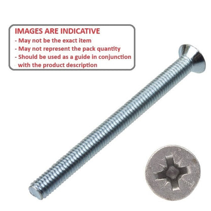 Screw    M3 x 25 mm  -  Zinc Plated - Countersunk Pozidrive - MBA  (Pack of 100)