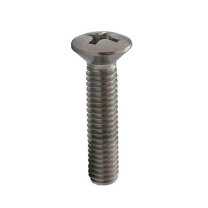 Screw    M6 x 25 mm 304 Stainless - Countersunk Oval Top Philips - MBA  (Pack of 10)