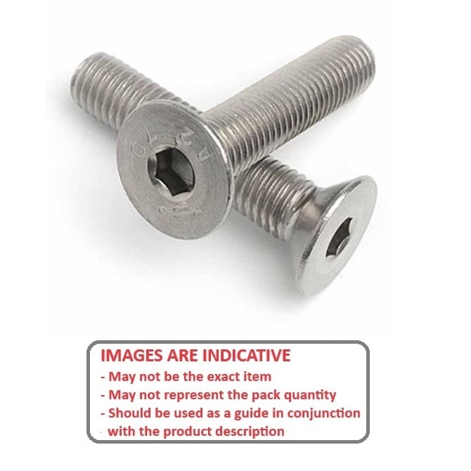 Screw    M10 x 45 mm  -  304 Stainless - Countersunk Socket - MBA  (Pack of 50)