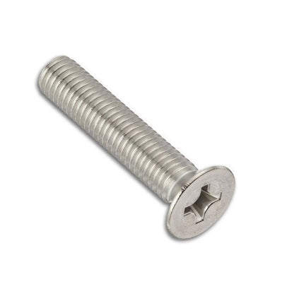 Screw    M2.5 x 12 mm  -  304 Stainless - Countersunk Philips - MBA  (Pack of 100)