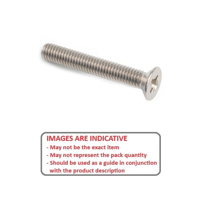 Screw    M1.6 x 12.0 mm  -  304 Stainless - Countersunk Pozidrive - MBA  (Pack of 50)