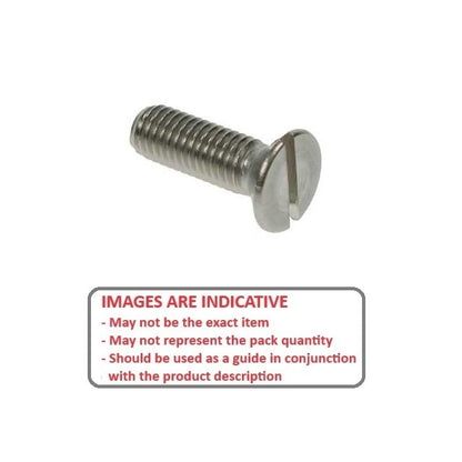 Screw    M2.5 x 6 mm  -  304 Stainless - Countersunk Slotted - MBA  (Pack of 30)