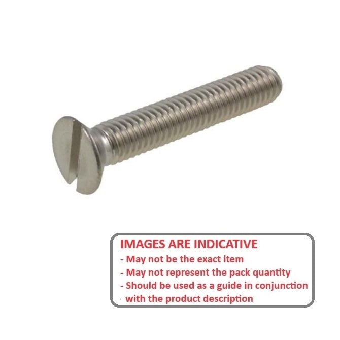 Screw    M2.5 x 20 mm  -  316 Stainless - Countersunk Slotted - MBA  (Pack of 75)