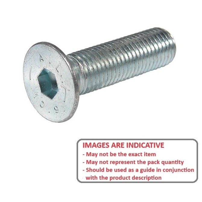 Screw 5/8-11 UNC x 63.5 mm Zinc Plated Steel - Countersunk Socket - MBA  (Pack of 25)