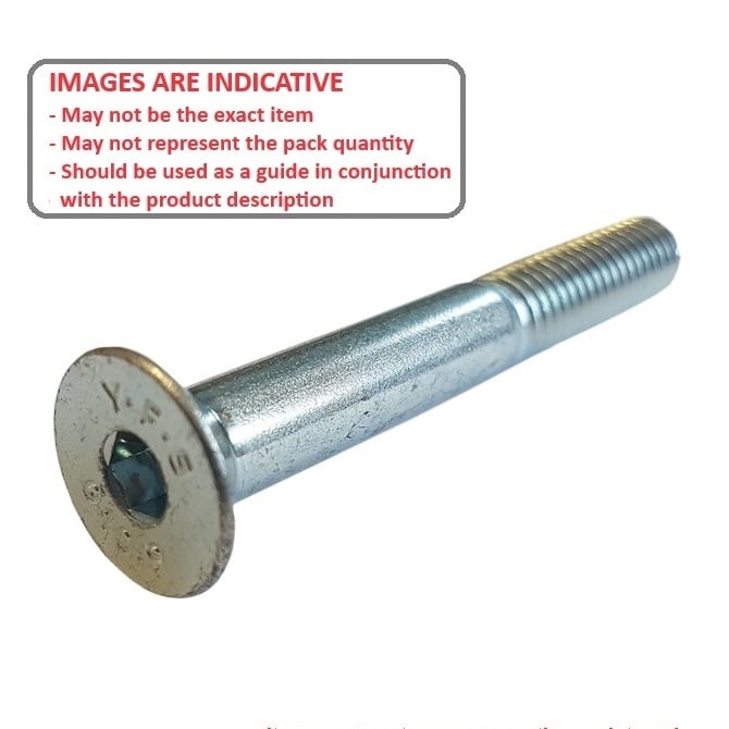 Screw 1/2-13 UNC x 63.5 mm Zinc Plated Steel - Countersunk Socket - MBA  (Pack of 50)