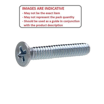 Screw    M3 x 10 mm  -  Zinc Plated - Countersunk Philips - MBA  (Pack of 100)