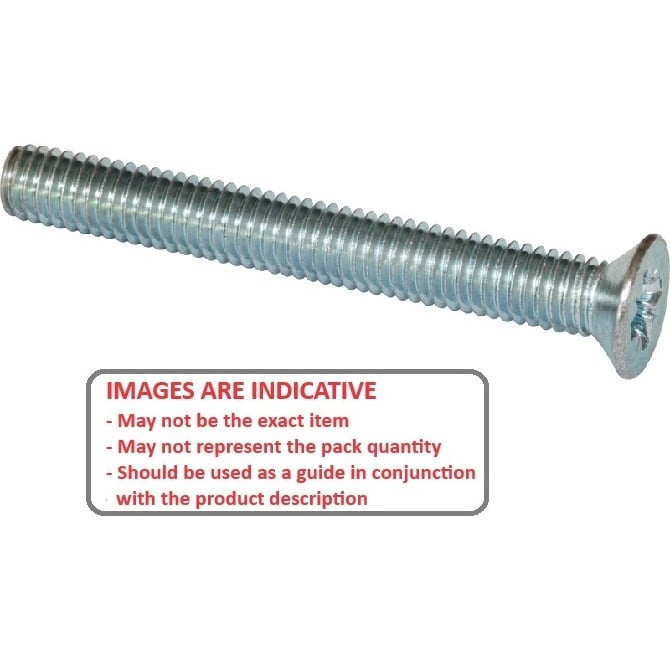 Screw    M2.5 x 20 mm  -  Zinc Plated - Countersunk Philips - MBA  (Pack of 100)