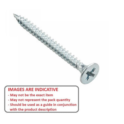 Self Tapping Screw    3.5 x 31.8 mm Zinc Plated Steel - Countersunk Philips - MBA  (Pack of 100)