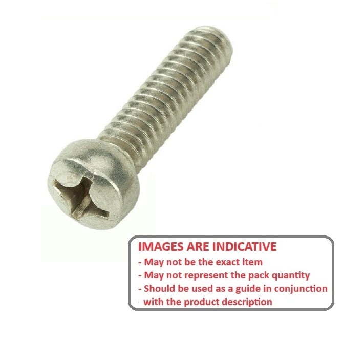 Screw    M4 x 40 mm Zinc Plated Steel - Fillister Head Philips - MBA  (Pack of 100)