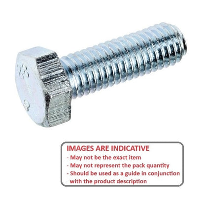 Screw    M8 x 35 mm  -  Zinc Plated Steel - Hex Head - MBA  (Pack of 50)