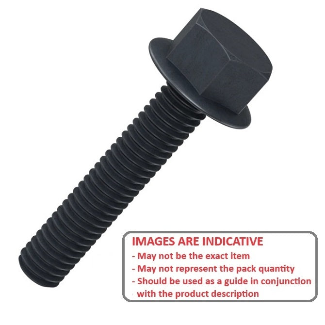 Screw 1/4-20 UNC x 50.8 mm Black Nylon - Hex Washer Head - MBA  (9 Packs of 3 Per Card)