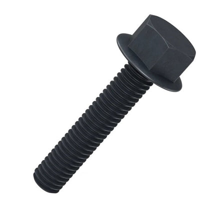 Screw 1/4-20 UNC x 50.8 mm Black Nylon - Hex Washer Head - MBA  (9 Packs of 3 Per Card)