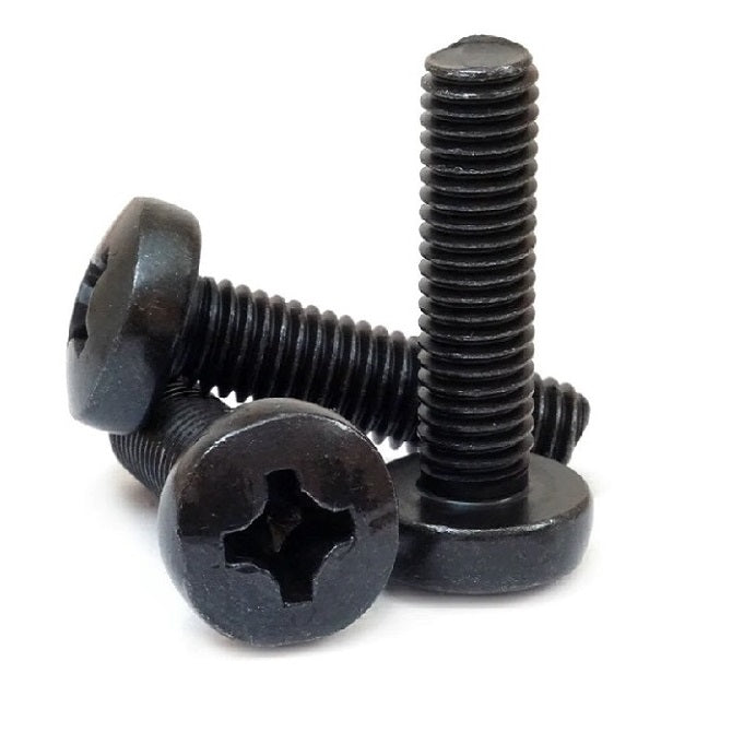 Screw 4-40 UNC x 12.7 mm Black Oxide Steel - Pan Head Philips - MBA  (Pack of 50)