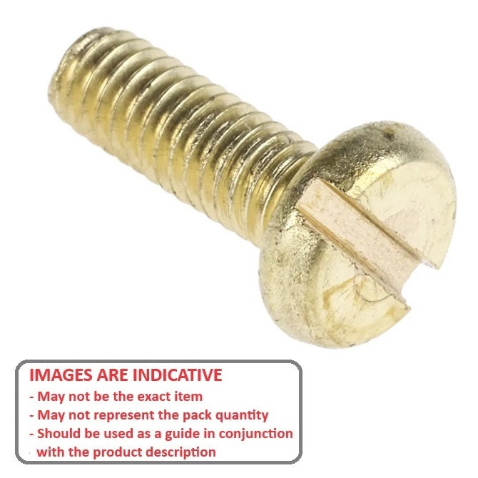 Screw    M2.5 x 6 mm  -  Brass - Pan Head Slotted - MBA  (Pack of 50)