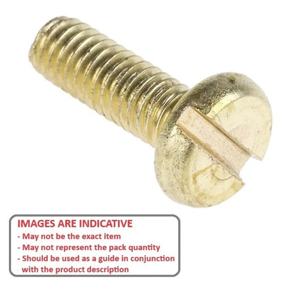 Screw    M2.5 x 6 mm  -  Brass - Pan Head Slotted - MBA  (Pack of 50)