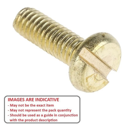 Screw    M4 x 10 mm  -  Brass - Pan Head Slotted - MBA  (Pack of 100)