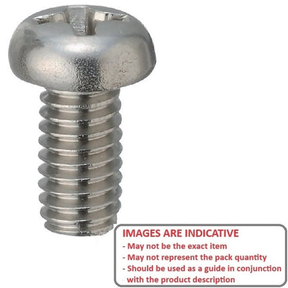 Screw    M2.5 x 6 mm  -  304 Stainless - Pan Head Philips - MBA  (Pack of 50)