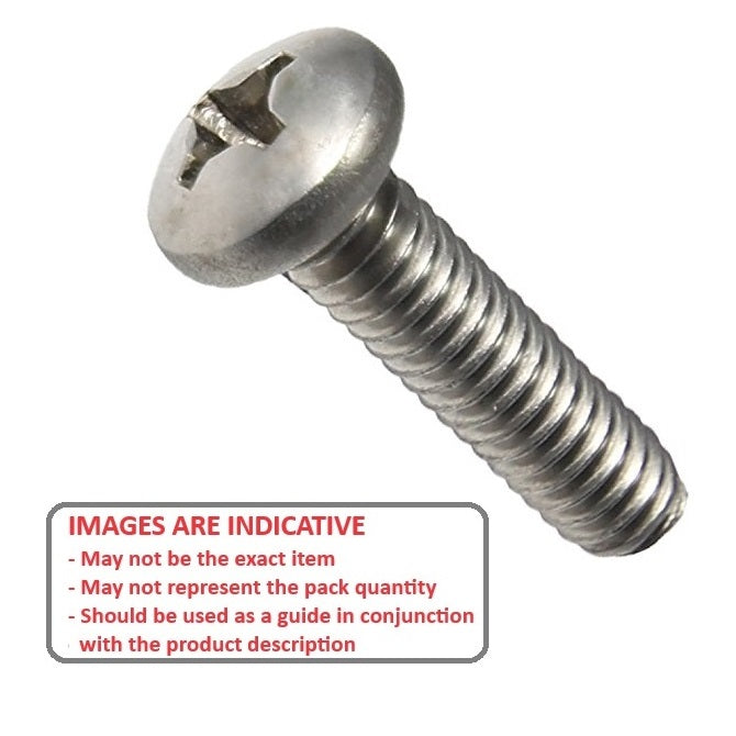 Screw    M1.6 x 5 mm  -  304 Stainless - Pan Head Pozidrive - MBA  (Pack of 50)