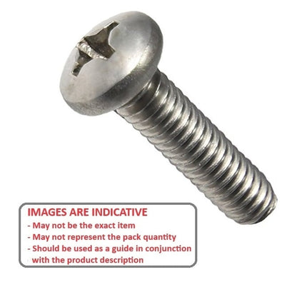 Screw    M1 x 6 mm  -  304 Stainless - Pan Head Pozidrive - MBA  (Pack of 50)