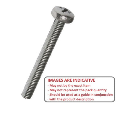 Screw    M2.5 x 20 mm  -  304 Stainless - Pan Head Philips - MBA  (Pack of 100)