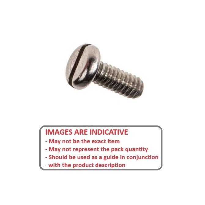 Screw    M3 x 6 mm  -  303 Stainless - Pan Head Slotted - MBA  (Pack of 90)