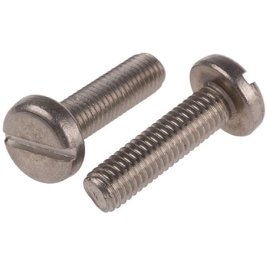 Screw    M6 x 30 mm  -  Brass - Pan Head Slotted - MBA  (Pack of 100)