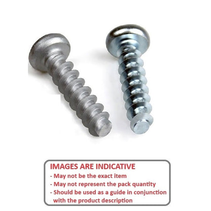 Self Tapping Screw    4.76 x 19.1 mm  -  Zinc Plated Steel - Pan Head For Soft Plastics - MBA  (Pack of 5)
