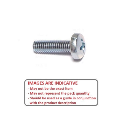 Screw    M5 x 12 mm  -  Zinc Plated Steel - Pan Head Philips - MBA  (Pack of 100)