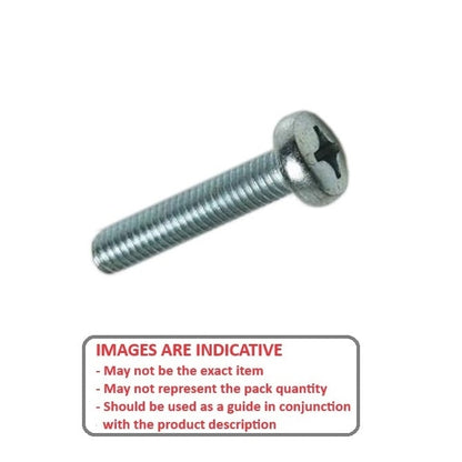 Screw 4-40 UNC x 9.5 mm Zinc Plated Steel - Pan Head Philips - MBA  (Pack of 50)