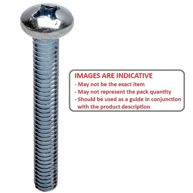 Screw    M3 x 35 mm  -  Zinc Plated Steel - Pan Head Pozidrive - MBA  (Pack of 100)