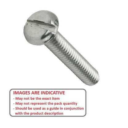 Screw    M2.5 x 8 mm  -  Zinc Plated Steel - Pan Head Slotted - MBA  (Pack of 10)