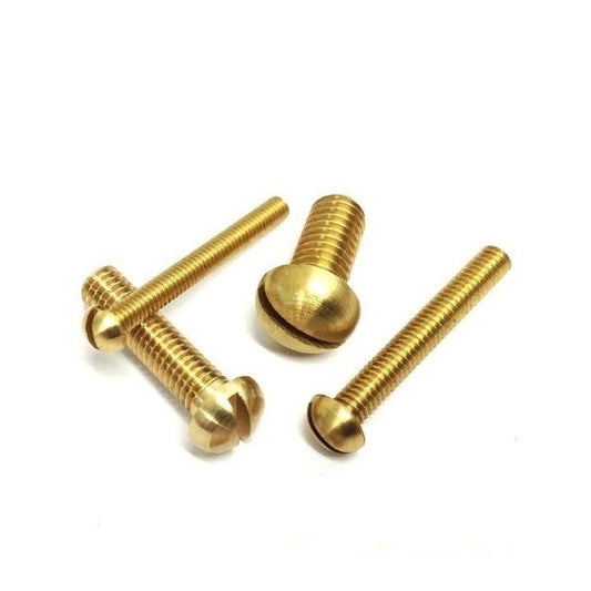 Screw 00-90 UNF x 6.4 mm Brass - Round Head Slotted - MBA  (Pack of 10)