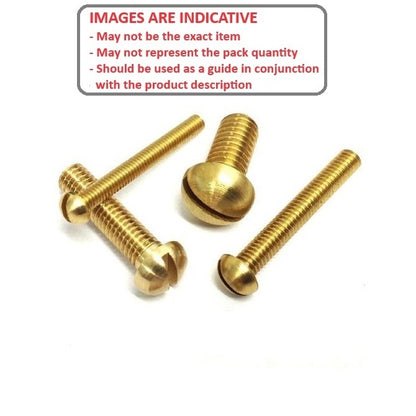 Screw 00-90 UNF x 6.4 mm Brass - Round Head Slotted - MBA  (Pack of 10)