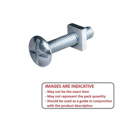 Screw    M6 x 20 mm  -  Zinc Plated Steel - Roof Bolt - MBA  (Pack of 100)