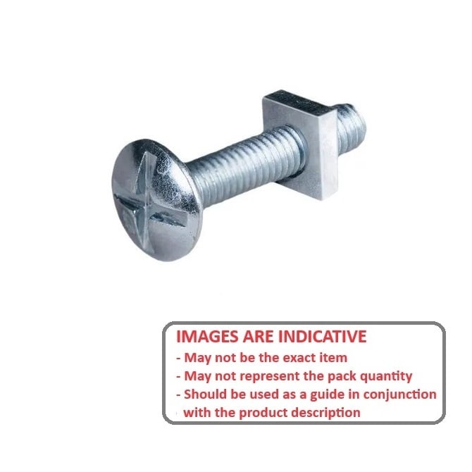 Screw    M5 x 20 mm  -  Zinc Plated Steel - Roof Bolt - MBA  (Pack of 100)