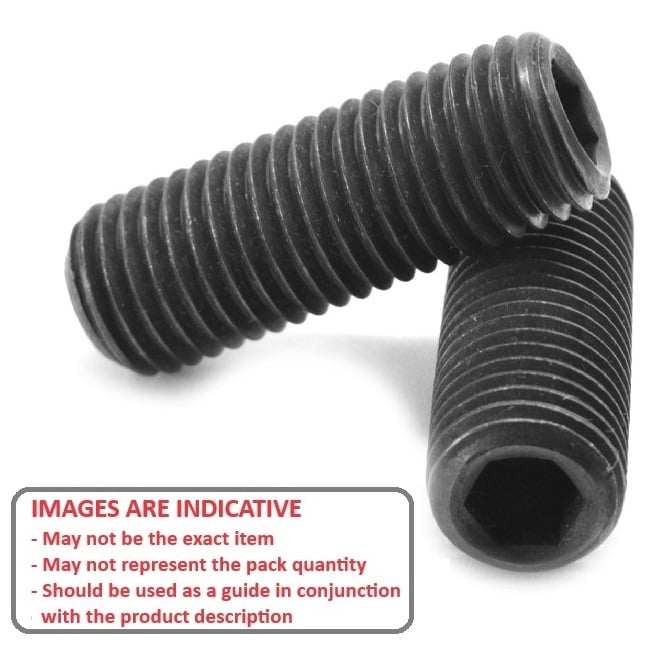 Socket Set Grub Screw 7/16-20 UNF x 25.4 mm Hardened Steel GD14.9 - Cup Point DIN916 - MBA  (Pack of 50)