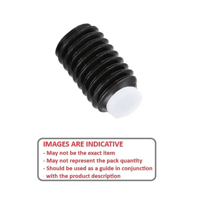 Socket Set Grub Screw M8 x 60 mm Soft Tip Black Oxide Steel - Acetal Tip - MBA  (Pack of 1)