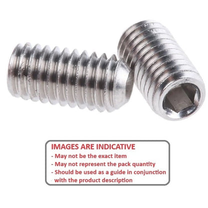 Socket Set Grub Screw 1/2-13 UNC x 15.9 mm 316 Stainless Steel (A4) - Cup Point DIN916 - MBA  (Pack of 5)