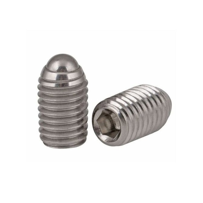 Socket Set Grub Screw    M4 x 15.7 mm 304 Stainless Steel (A2, 18-8) - Rolling Ball Tip - MBA  (Pack of 20)