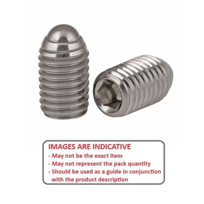 Socket Set Grub Screw    M5 x 8 mm 304 Stainless Steel (A2, 18-8) - Rolling Ball Tip - MBA  (Pack of 1)