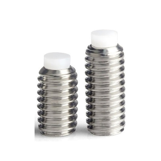 Socket Set Grub Screw    M4 x 12 mm Soft Tip Stainless 303-304 - 18-8 - A2 - Acetal Tip - MBA  (Pack of 2)