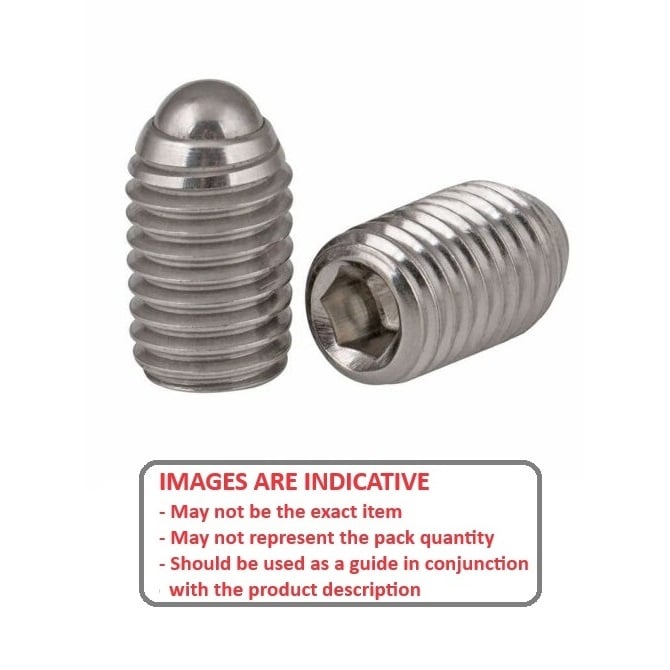 Socket M3x0.5 (3mm Standard) x 4.7mm - Rolling Ball Tip  - Socket Set Screws - Rolling Ball Tip - Stainless Steel - MBA  (Pack of 1)