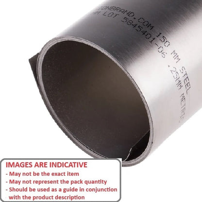 Steel Shim    0.127 x 152.4 x 4572 mm  - Single Roll Cold Rolled Low Carbon Steel - MBA  (1 Sheet)