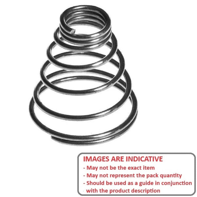 Compression Spring   15.9 x 9.5 x 9.5 mm  - Conical Spring Steel Music Wire - MBA  (Pack of 1)