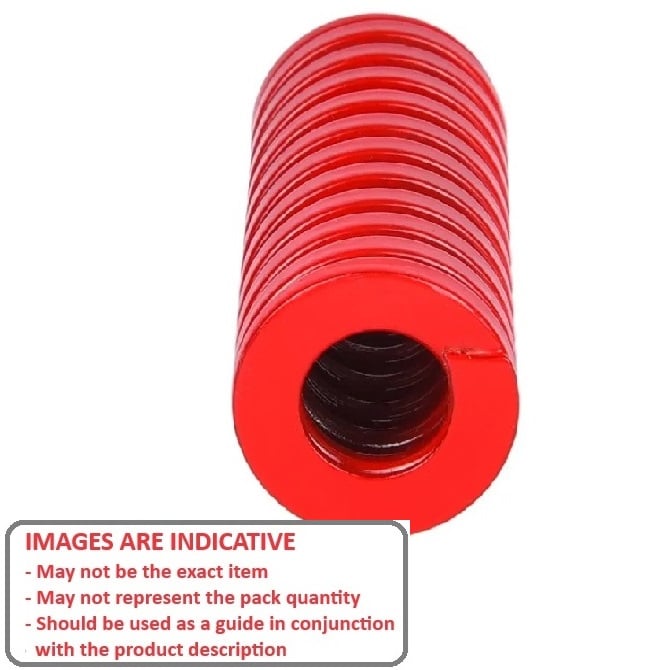 Die Spring   15.875 x 8.731 x 50.8 mm  -  Spring Steel - Red - Medium Heavy Duty - MBA  (Pack of 1)