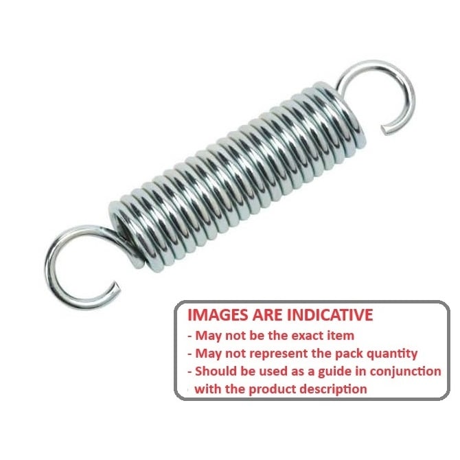 Extension Spring    5 x 15 x 0.5 mm Music Wire - MBA  (Pack of 5)