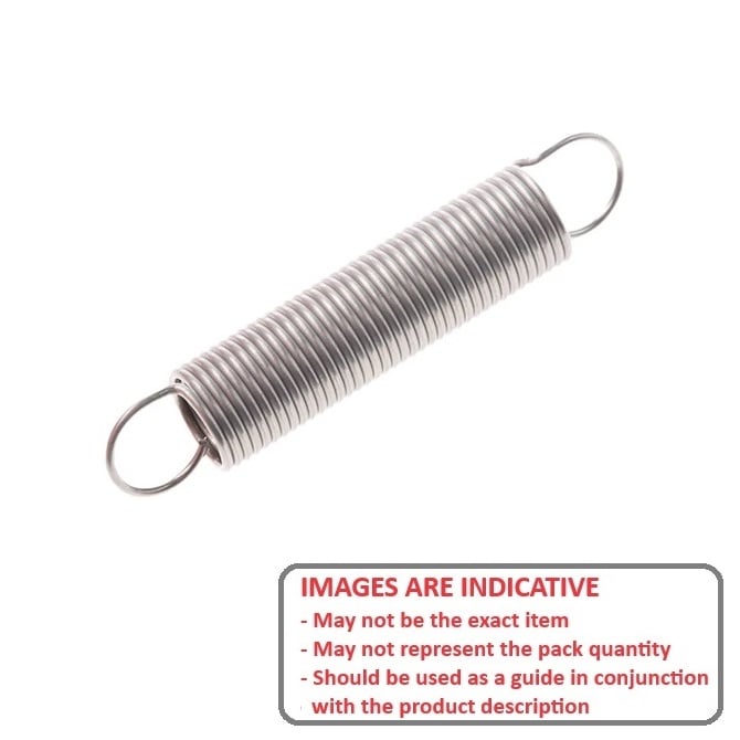 Extension Spring    4 x 25 x 0.55 mm Music Wire - MBA  (Pack of 5)
