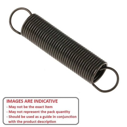 4.57 x 38.1 x 0.9 Extension Spring ES-0457-0381-09-M Diagram