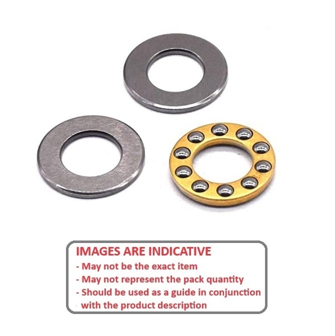 Hirobo Sceadu 50 Evolution Thrust Bearing 6-12-4.5mm Alternative 2 Flat Washers and Caged Balls Brass (Pack of 1)