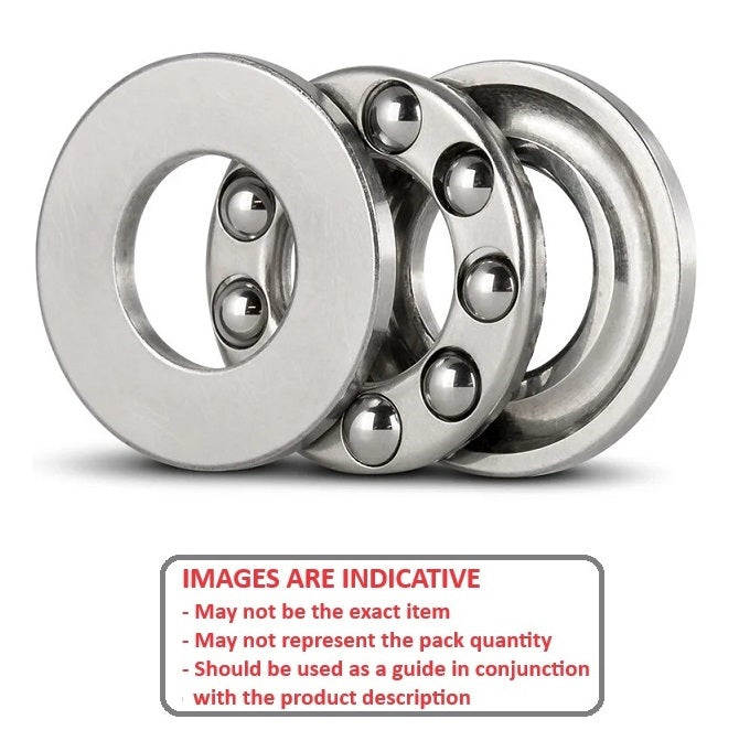 Thrust Bearing   12 x 21 x 5 mm  - 3 Piece Grooved Washer Type Chrome Steel - Economy - ECO  (Pack of 2)